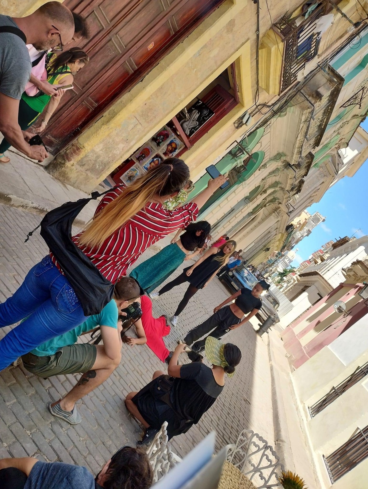 Filming in La Habana, Cuba
